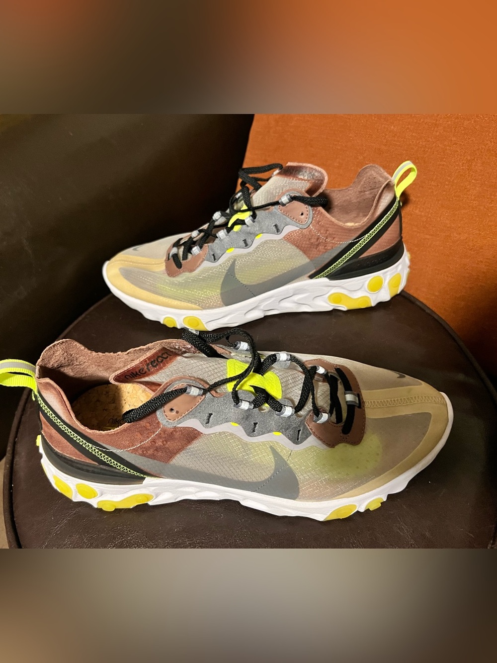 Nike React Element 87 in the "Desert Sand” men’s size 11.5